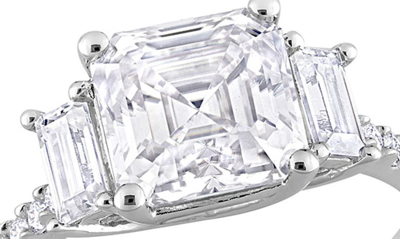 Delmar Octagon Cut & Asscher Cut Moissanite Ring In White
