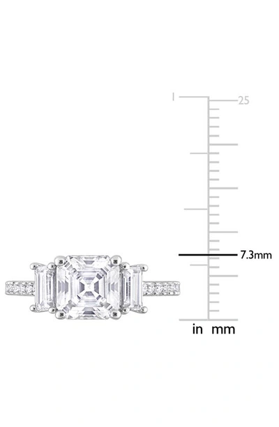 Delmar Octagon Cut & Asscher Cut Moissanite Ring In White