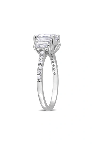 Delmar Octagon Cut & Asscher Cut Moissanite Ring In White