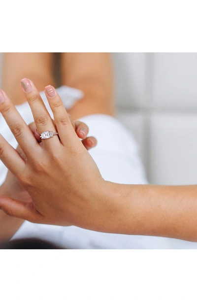 Delmar Octagon Cut & Asscher Cut Moissanite Ring In White