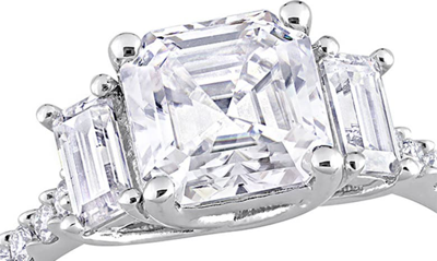 Delmar Octagon Cut & Asscher Cut Moissanite Ring In White