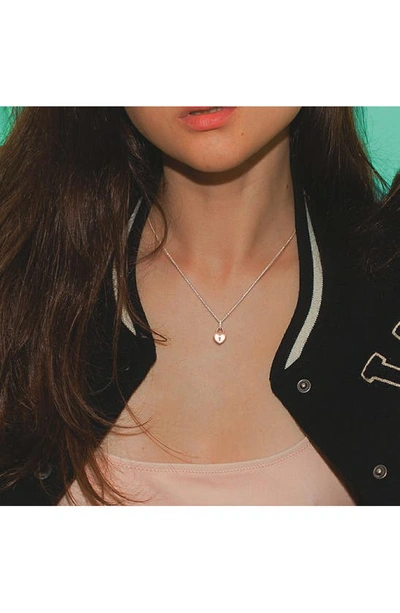 Delmar Enamel Heart Locket Pendant Necklace In Rose