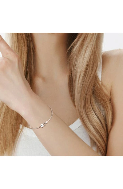 Delmar Sterling Silver Lock & Key Curb Chain Bracelet In Silver