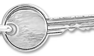 Delmar Sterling Silver Lock & Key Curb Chain Bracelet In Silver
