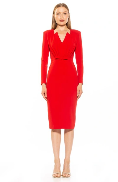 Shop Alexia Admor Arleth V-neck Sheath Dress In Red