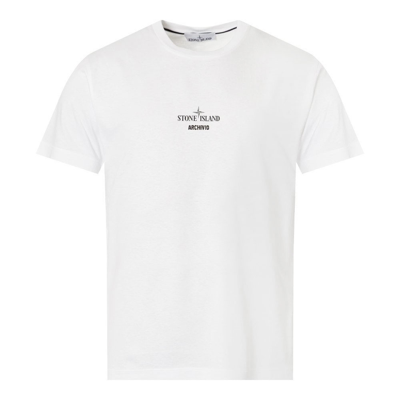 Shop Stone Island Archivio Lino Watro T-shirt In White