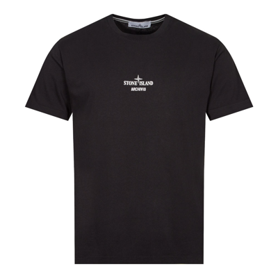 Shop Stone Island Archivio Lino Watro T-shirt In Black