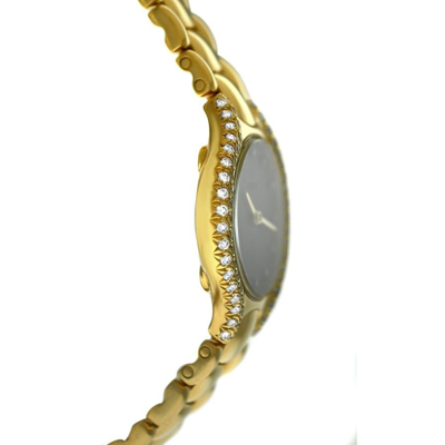 Pre-owned Ebel Beluga Quartz Diamond Black Dial Ladies Watch 866969 In Gold
