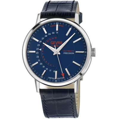 Shop Gevril Guggenheim Automatic Blue Dial Mens Watch 510.60.62