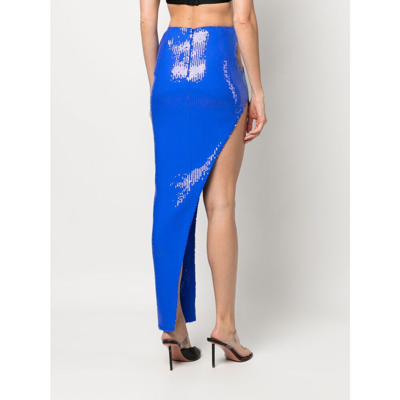 Shop David Koma Synthetic Fibers Skirt In Blue