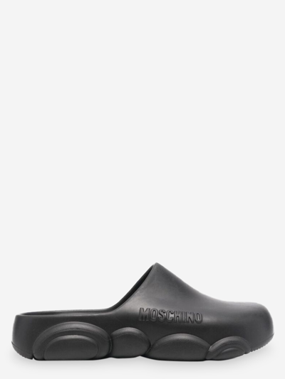 Moschino Synthetic Fibers Mules In Black