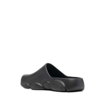 Shop Moschino Synthetic Fibers Mules In Black