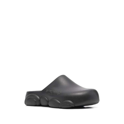 Moschino Synthetic Fibers Mules In Black