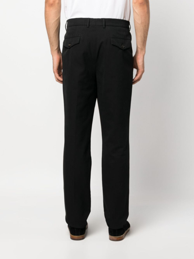 Shop Brunello Cucinelli Pleat-detail Cotton Chino Trousers In Schwarz