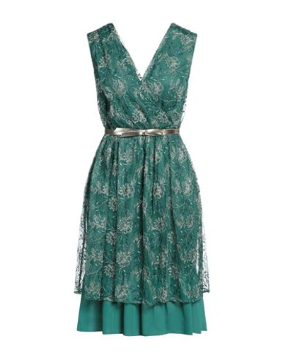 Shop Pennyblack Woman Midi Dress Green Size 10 Polyester, Metallic Fiber
