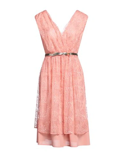 Shop Pennyblack Woman Midi Dress Salmon Pink Size 4 Polyester, Metallic Fiber