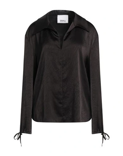 Shop Erika Cavallini Woman Top Black Size 6 Triacetate, Polyester