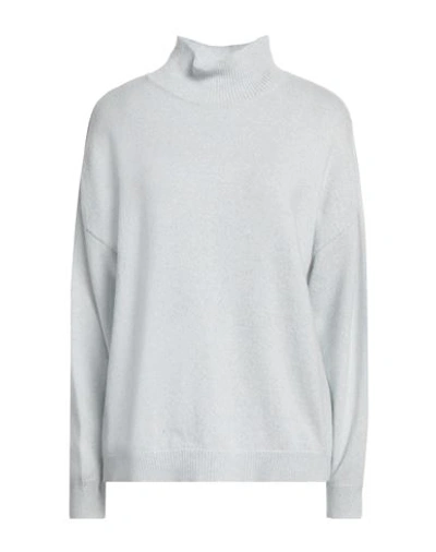 European Culture Woman Turtleneck Sky Blue Size M Wool, Viscose, Polyamide, Cashmere In Blue