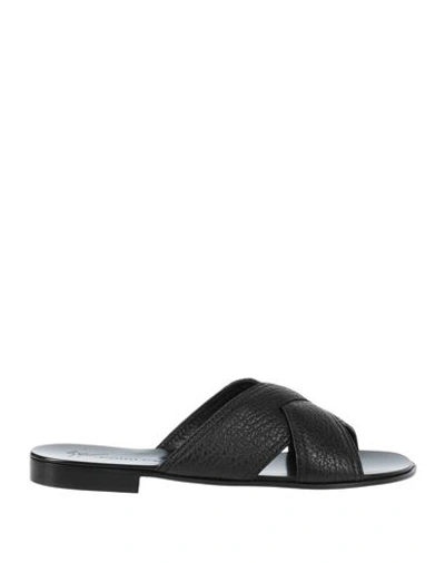 Shop Giuseppe Zanotti Man Sandals Black Size 9 Soft Leather