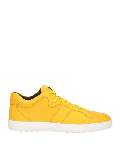 Shop Tod's Man Sneakers Yellow Size 9 Soft Leather