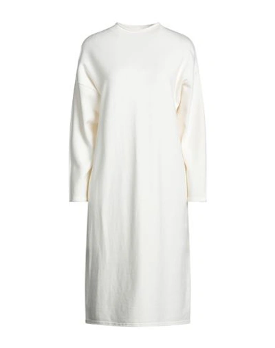 Shop O'dan Li Woman Midi Dress Cream Size L/xl Viscose, Polyamide, Elastane In White