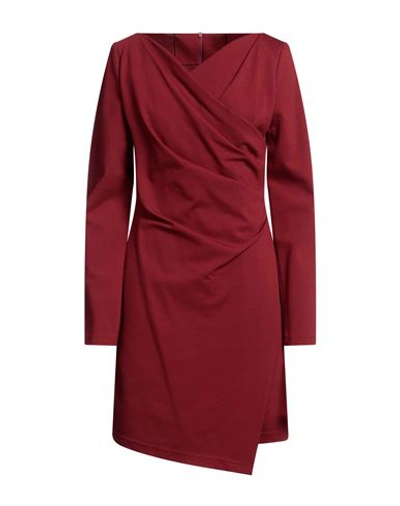 Shop Plein Sud Woman Mini Dress Brick Red Size 10 Viscose, Polyamide, Elastane