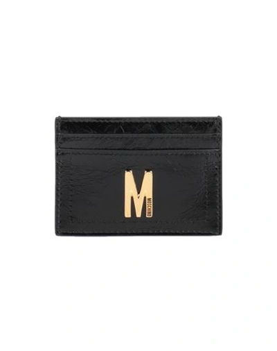 Shop Moschino Woman Document Holder Black Size - Soft Leather