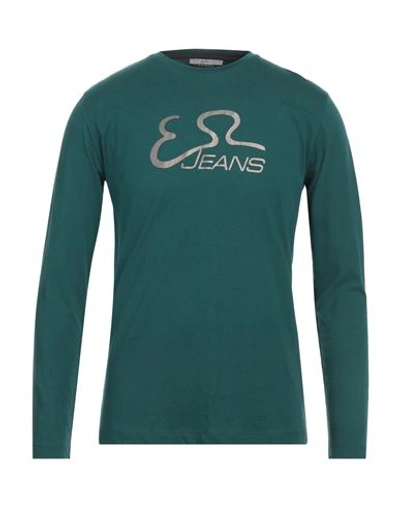 Shop Yes Zee By Essenza Man T-shirt Dark Green Size S Cotton