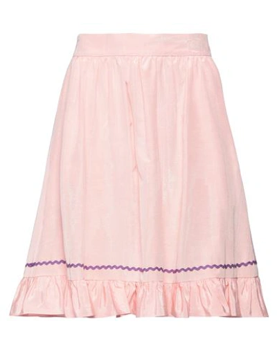 Shop Batsheva Woman Mini Skirt Pink Size 2 Acetate, Cotton