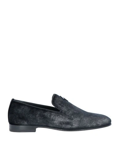Shop Giuseppe Zanotti Man Loafers Steel Grey Size 8 Textile Fibers