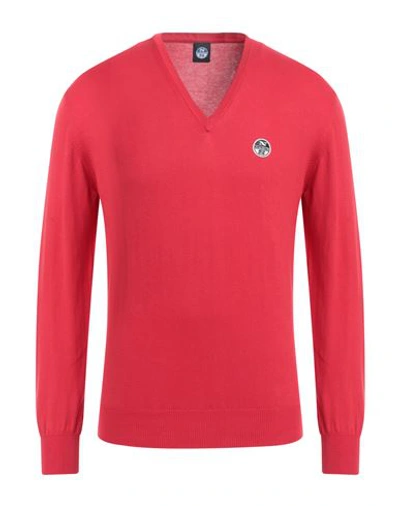 Shop North Sails Man Sweater Tomato Red Size S Cotton