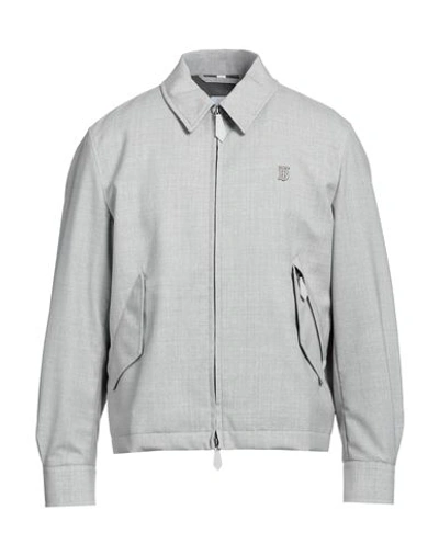 Shop Burberry Man Jacket Light Grey Size 40 Wool