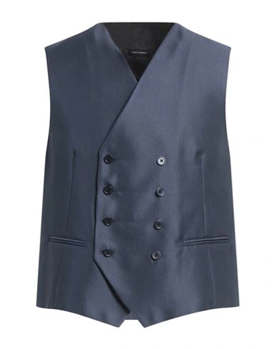 Shop Angelo Nardelli Man Tailored Vest Blue Size 42 Polyester