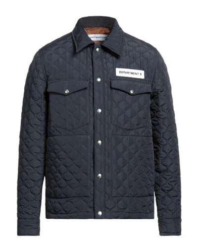 Department Five Department 5 Man Jacket Navy Blue Size Xl Nylon In Navy Blue