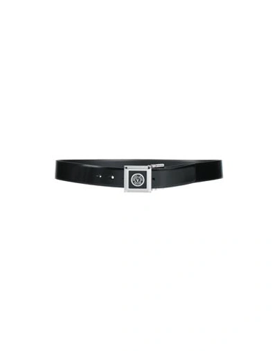 Versace Jeans Couture Man Belt Black Size 43 Soft Leather In Black