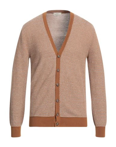 Abkost Man Cardigan Brown Size 40 Cotton, Linen In Brown