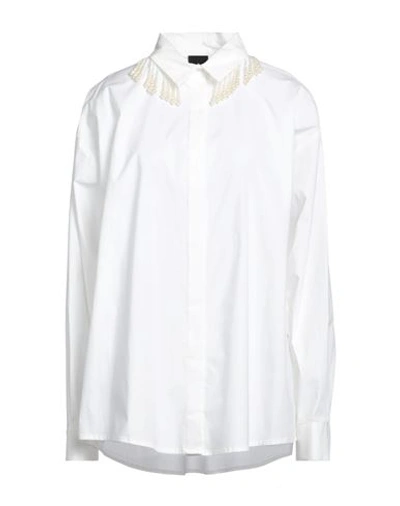 Shop Pinko Uniqueness Woman Shirt White Size L Cotton, Elastane, Polyester, Pvc - Polyvinyl Chloride