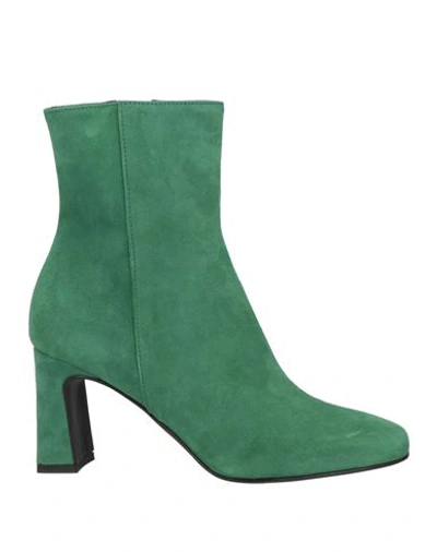 Paolo Mattei Woman Ankle Boots Green Size 10 Soft Leather In Green