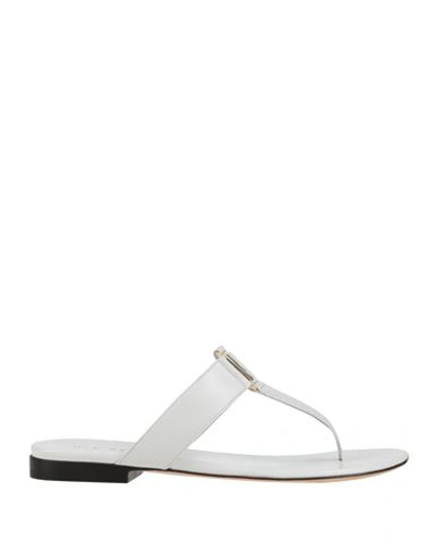 Shop Mia Becar Woman Thong Sandal White Size 5 Leather