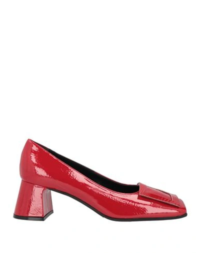 Shop Bruglia Woman Pumps Red Size 8.5 Soft Leather