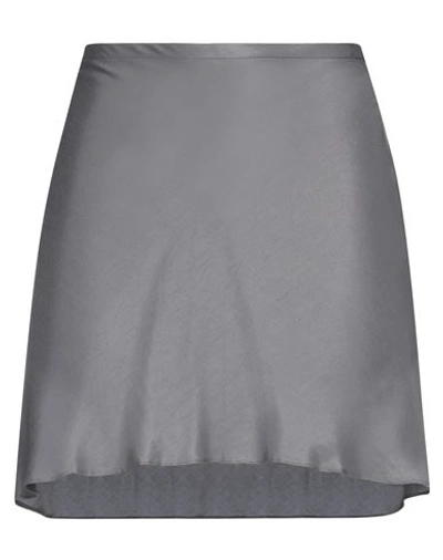 Shop Ann Demeulemeester Woman Mini Skirt Grey Size 10 Viscose, Cupro