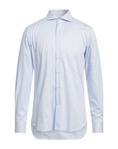 Shop Alessandro Gherardi Man Shirt Light Blue Size 17 Cotton