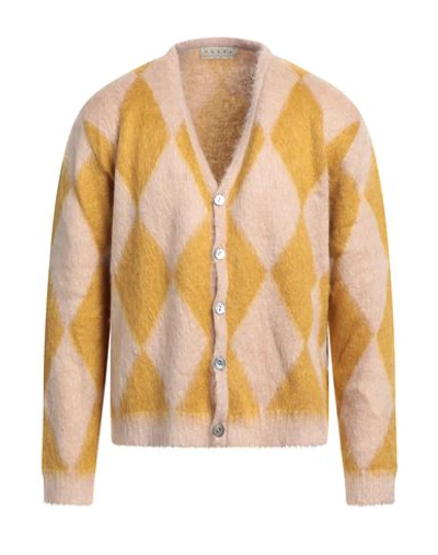 Shop Paura Man Cardigan Blush Size L Acrylic, Polyamide, Mohair Wool In Pink