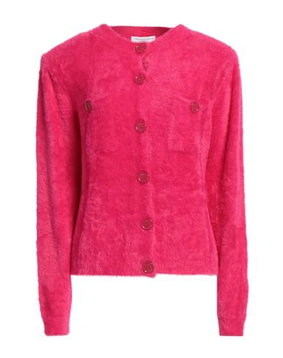 Shop Maria Vittoria Paolillo Mvp Woman Cardigan Fuchsia Size 8 Polyamide In Pink
