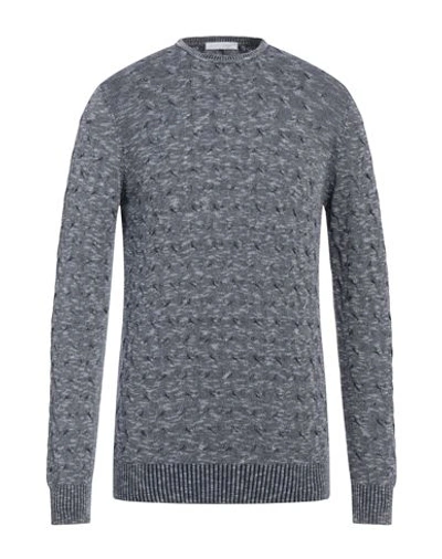 Shop Umberto Vallati Man Sweater Navy Blue Size 40 Cotton