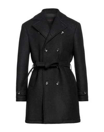 Shop Officina 36 Man Coat Black Size 42 Viscose, Polyester, Virgin Wool, Acrylic, Elastane