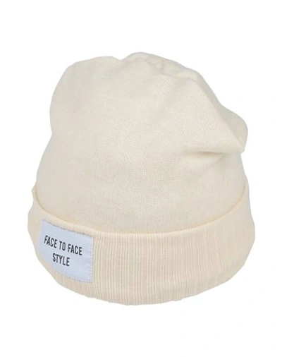 Shop Face To Face Style Woman Hat Ivory Size Onesize Viscose, Pes - Polyethersulfone, Elastane In White