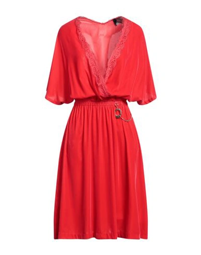 Shop Cavalli Class Woman Midi Dress Red Size 4 Polyester