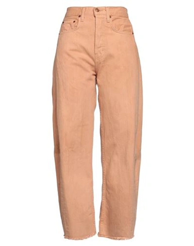 Shop B Sides Woman Jeans Apricot Size 31 Cotton In Orange
