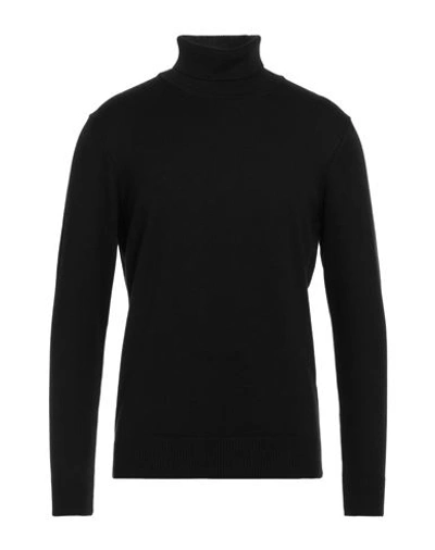 Shop Egon Von Furstenberg Man Turtleneck Black Size S Wool, Viscose, Pes - Polyethersulfone